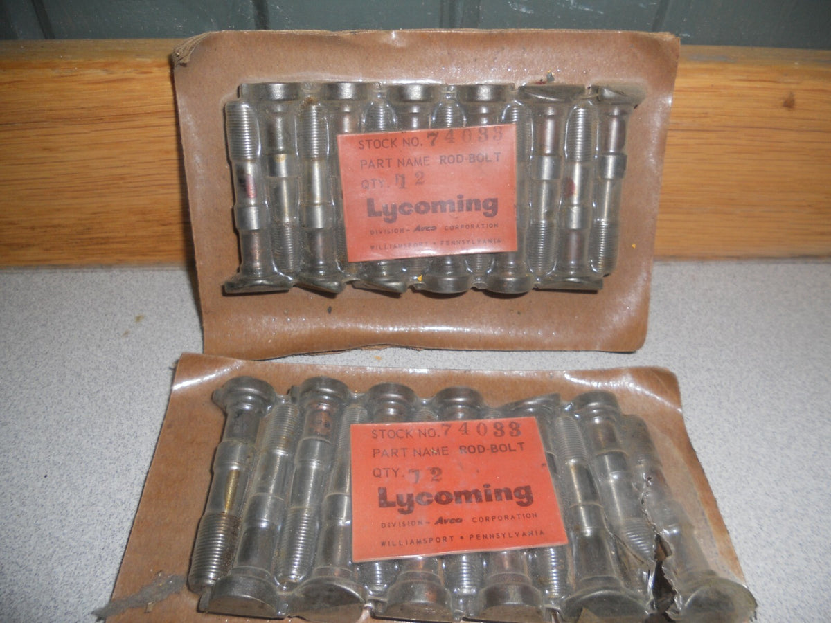 Package of 12 Lycoming rod bolts, p/n 74033